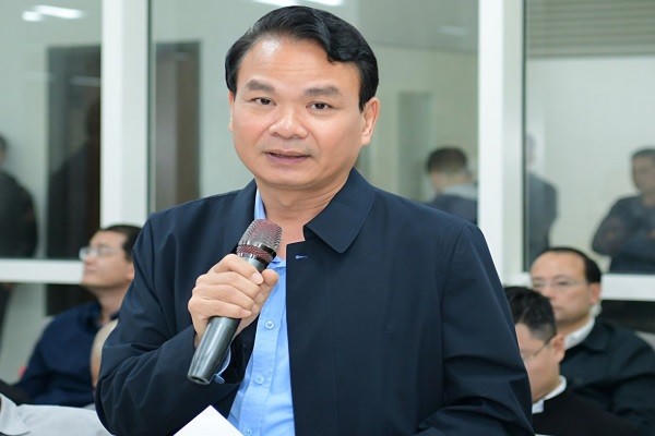 Ông Đặng Xuân Phong, Ủy viên Trung ương Đảng, Bí thư Tỉnh ủy Ninh Bình phát biểu tại buổi kiểm tra.