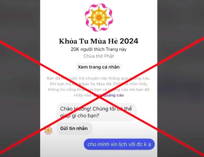 Người mẹ ở Hà Nội mất 2,8 tỷ đồng khi đăng ký khóa tu mùa hè. Ảnh Công an Hà Nội