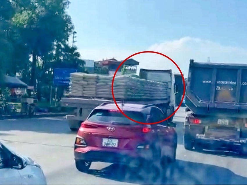 Hình ảnh xe đầu kéo vi phạm được người dân quay video phản ánh đến Trưởng Phòng CSGT.