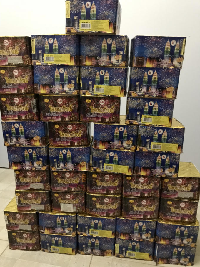 Số lượng 55 kg pháo lậu bị thu giữ sáng 17/1.