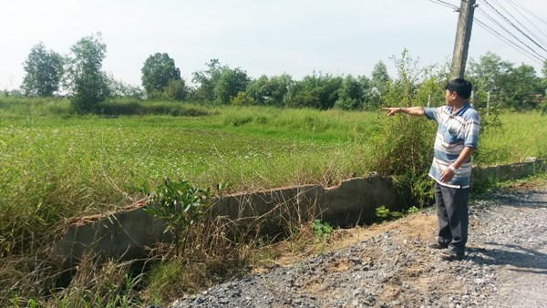 Hiện trường phần đất, rạch bị ông Cường san lấp trái phép. Ảnh: CN.