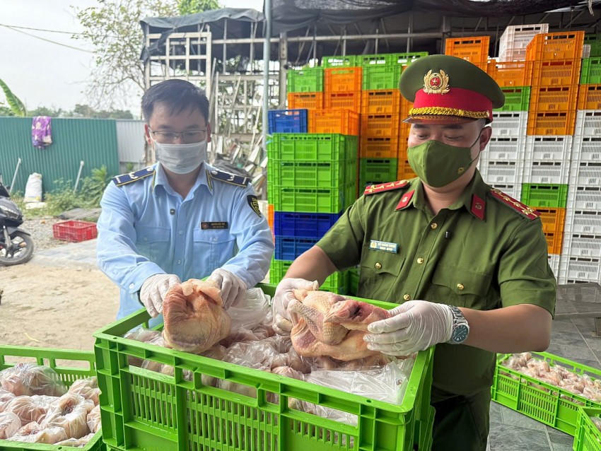 Xử lý hàng chục tấn gà đông lạnh không đảm bảo chất lượng tại Hà Nội.