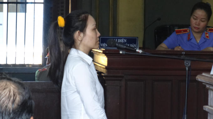 Bị cáo Trang tại phiên tòa.