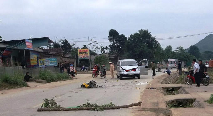 Hiện trường vụ tai nạn.