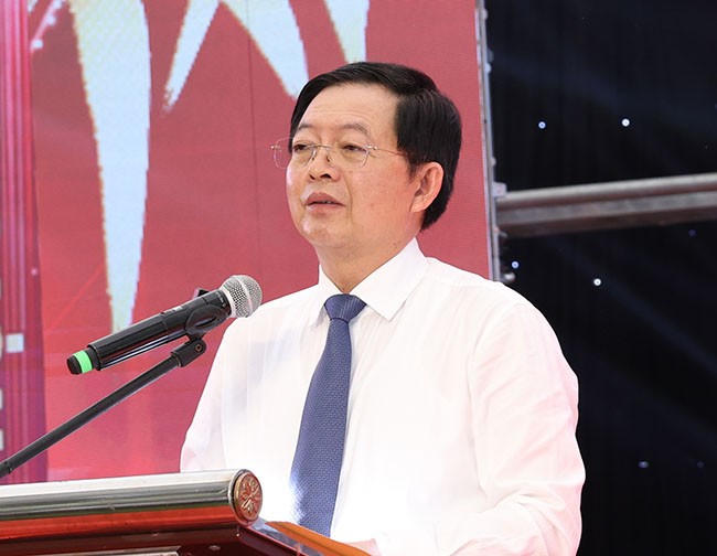 Ông Hồ Quốc Dũng, Bí thư tỉnh ủy, Chủ tịch Hội đồng nhân dân tỉnh Bình Định phát biểu tại Lễ khai mạc Ngày hội. Nguồn: Báo Bình Định