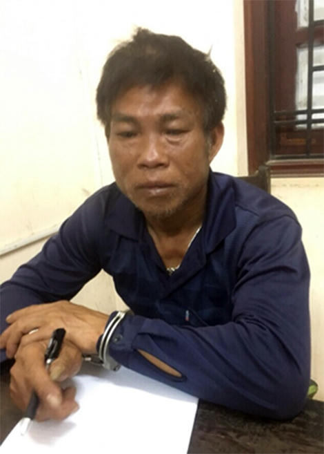 Đối tượng Nguyễn Trung Chao tại cơ quan công an.