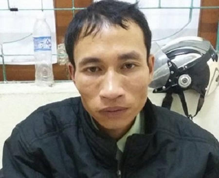 Đối tượng Cao Văn Ân tại cơ quan điều tra (ảnh CTV).