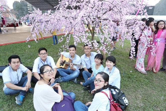 "Lễ hội Hoa Anh Đào - Mai vàng Yên Tử, Hạ Long 2016" thể hiện nét đẹp văn hóa của hai quốc gia Việt Nam và Nhật Bản.
