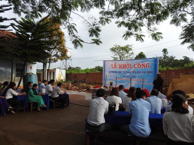 Địa điểm xây dựng 2 phòng học tại trường tiểu học Kim Đồng.
