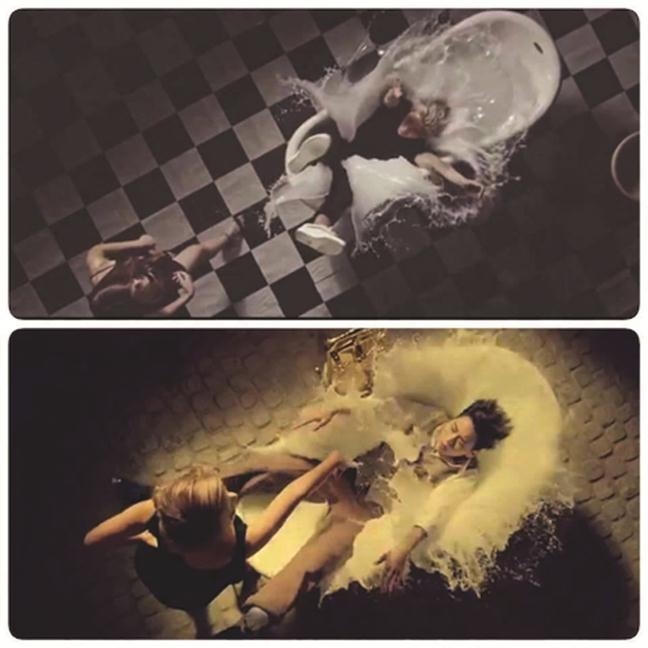 Ảnh đẩy người vào bồn sữa trong MV của Sơn Tùng không khác gì trong Loser của Big Bang.