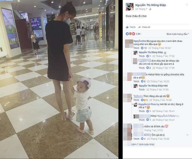 Kỳ Hân đưa cháu gái đi chơi.