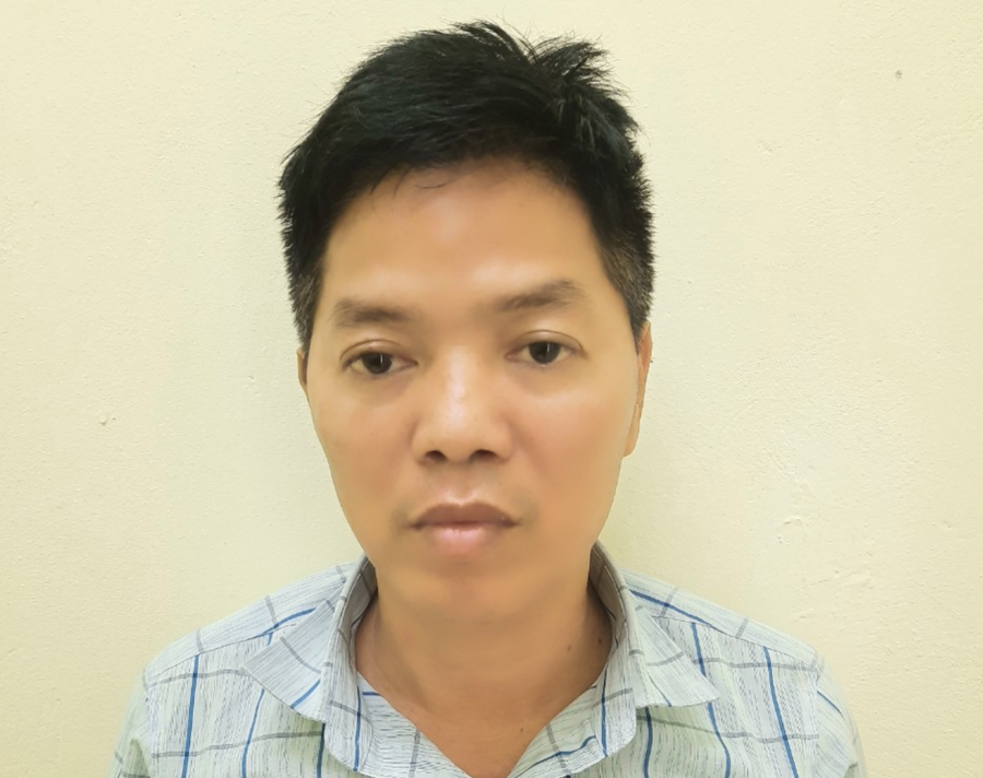 Lê Văn Tiệp tại cơ quan công an.