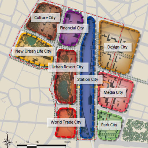 9 phân khu chức năng được xác định trong quy hoạch.