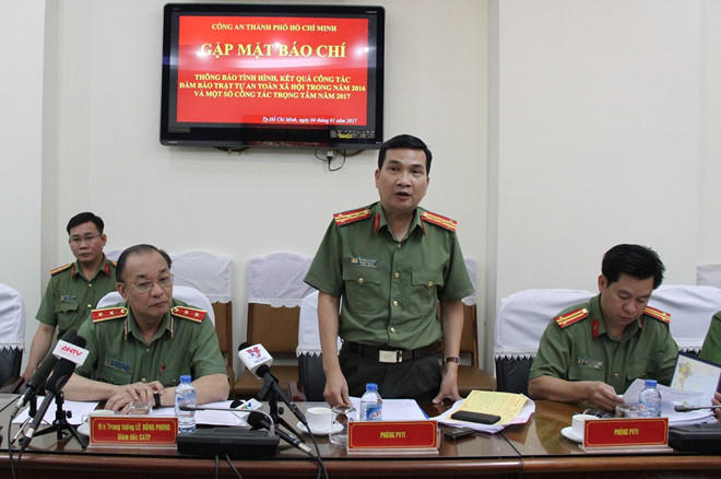 Đại tá Nguyễn Sỹ Quang, Trưởng phòng tham mưu kiêm phát ngôn của Công an TP.HCM. (Ảnh: Công an TP.HCM)