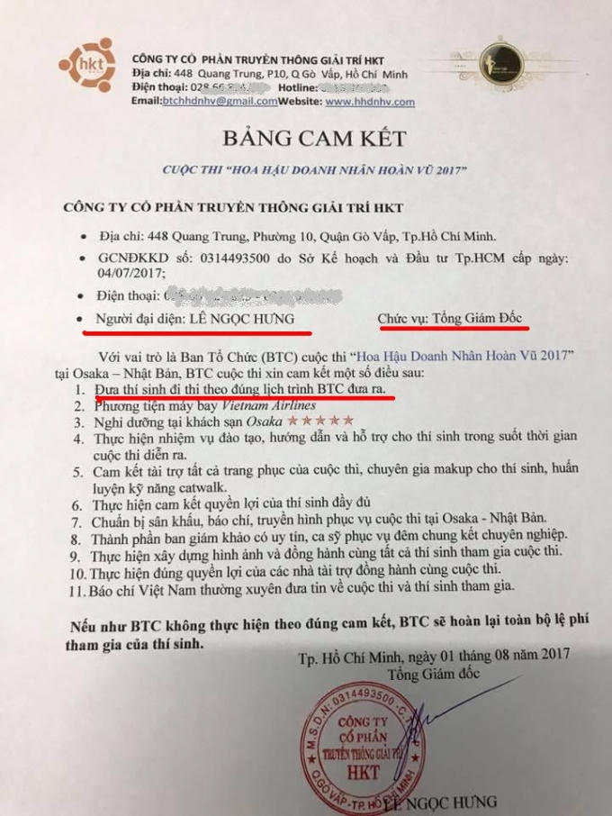 Có hay không việc Công ty HKT đưa người đi Nhật thi hoa hậu?