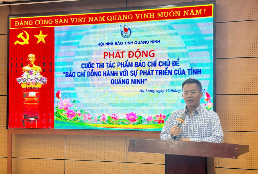 Ông Đỗ Ngọc Hà, Phó Chủ tịch Thường trực Hội Nhà báo tỉnh thông tin về cuộc thi.