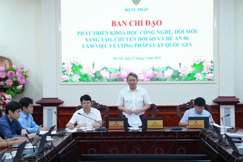 Bộ trưởng Bộ Tư pháp Nguyễn Hải Ninh chủ trì Phiên họp thứ nhất Ban chỉ đạo về phát triển khoa học, công nghệ, đổi mới sáng tạo, chuyển đổi số và Đề án 06.