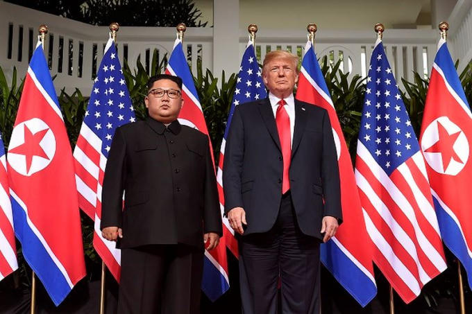 Tổng thống Mỹ Trump và nhà lãnh đạo Triều Tiên Kim Jong-un.