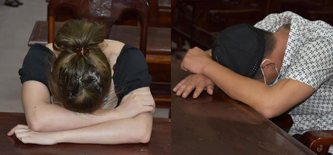 Hai đối tượng tại cơ quan Công an.