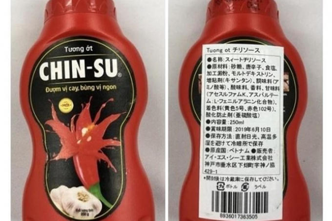 Tương ớt Chin su bị thu hồi ở Nhật Bản