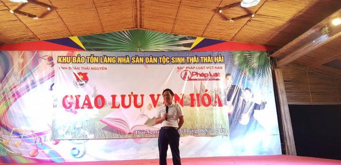 Phó Tổng biên tập Báo Pháp luật Việt Nam, Vũ Hoàng Diệp phát biểu cảm ơn Tỉnh đoàn Thái Nguyên tại buổi giao lưu.