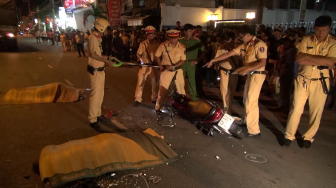 Hiện trường vụ tai nạn. (Ảnh do công an cung cấp)