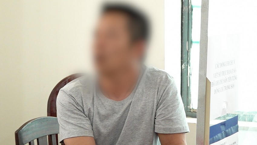 Trương Huỳnh Phú tại cơ quan Công an. Ảnh: Công an Lâm Đồng