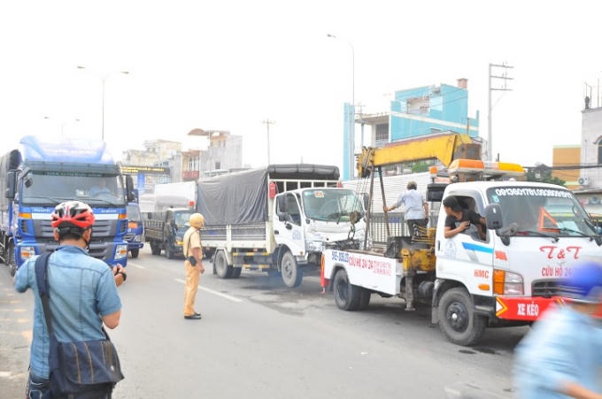 CSGT điều tiết giao thông qua khu vực TNGT.