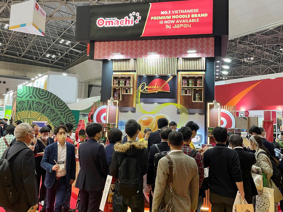 Omachi trở thành một trong những gian hàng thu hút đông đảo khách tham quan nhất tại sự kiện quốc tế Foodex Nhật Bản 2023