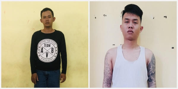 Các đối tượng bị Công an bắt giữ.