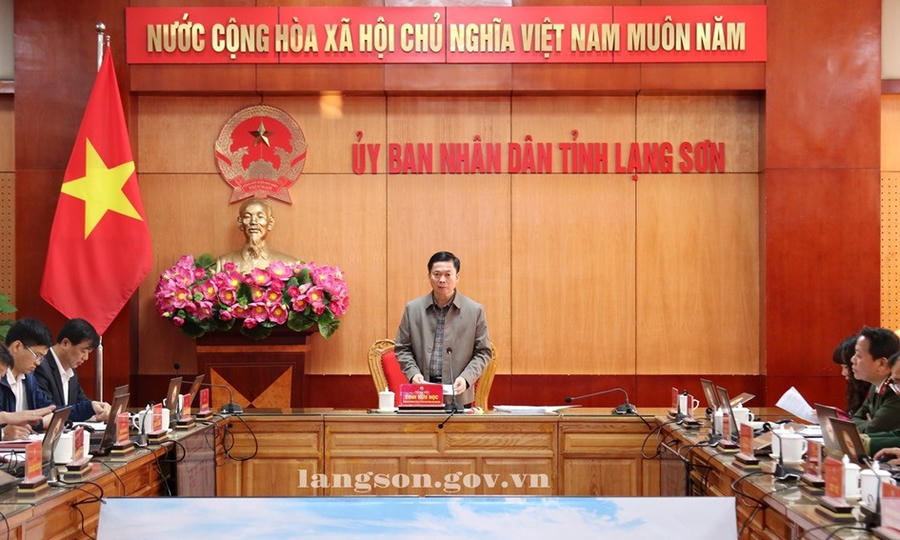 Ông Đinh Hữu Học, Phó Chủ tịch Thường trực UBND tỉnh phát biểu kết luận cuộc họp.