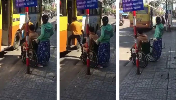 Nhân viên xe buýt từ chối hành khách khuyết tật và tiếp tục hành trình.