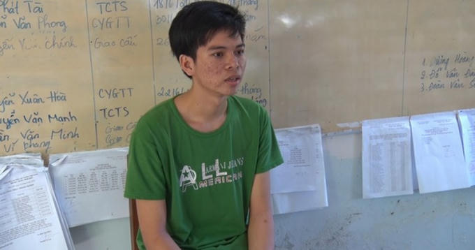 Lê Văn Phong tại Cơ quan Công an.