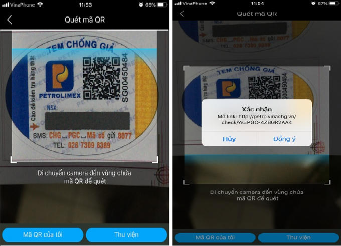 C&aacute;ch nhận biết Gas ch&iacute;nh h&atilde;ng Petrolimex bằng ứng dụng QR Code