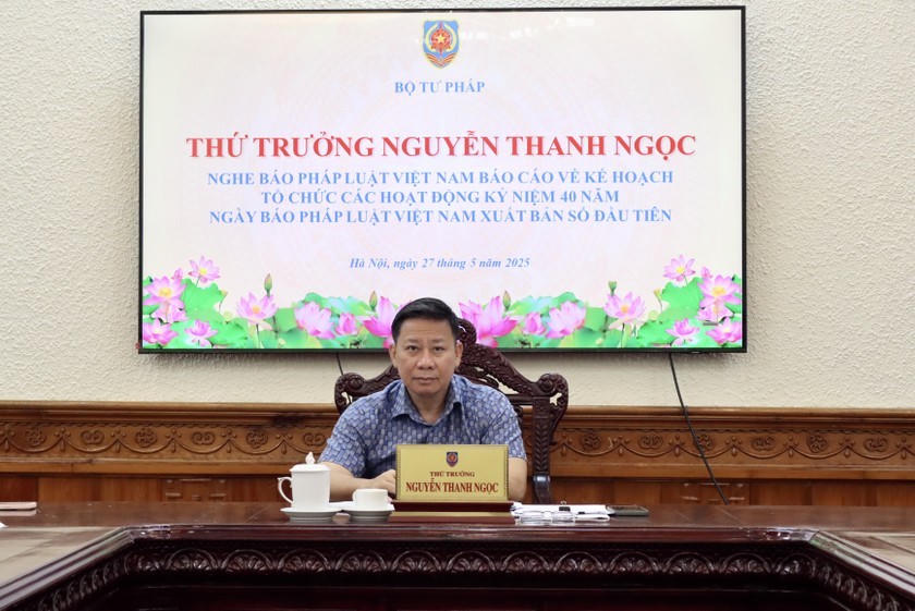 Thứ trưởng Nguyễn Thanh Ngọc ghi nhận và đánh giá cao tinh thần chủ động, trách nhiệm của Báo Pháp luật Việt Nam