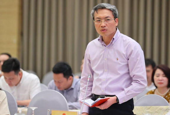 Thiếu tướng Nguyễn Quốc Toản, Chánh văn phòng, Người phát ngôn Bộ Công an thông tin tại buổi họp báo. Ảnh: VGP