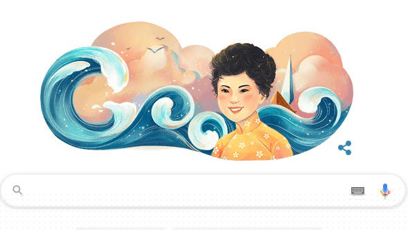 Hình ảnh nữ sĩ Xuân Quỳnh trên trang chủ Google hôm nay