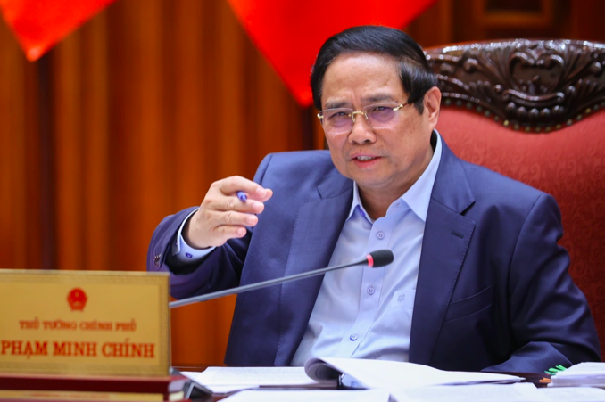 Thủ tướng Phạm Minh Chính phát biểu kết luận cuộc họp. (Ảnh: Đoàn Bắc)
