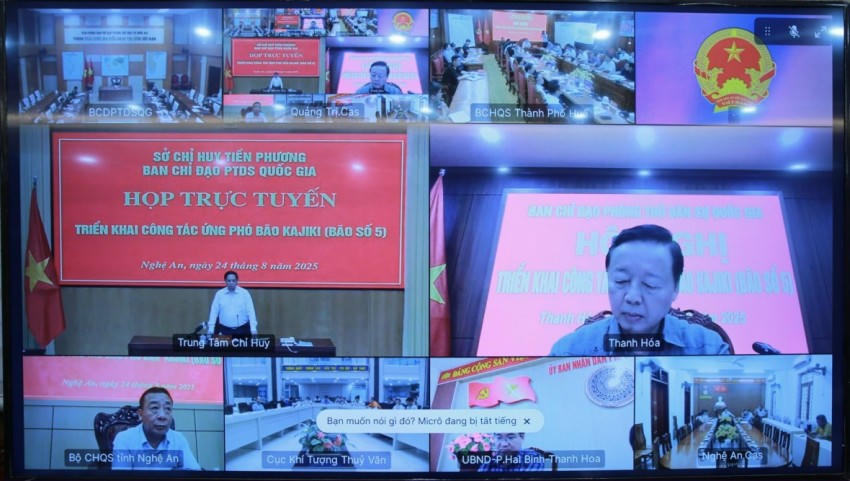 Các tỉnh thành và các đơn vị liên quan họp trực tuyến.