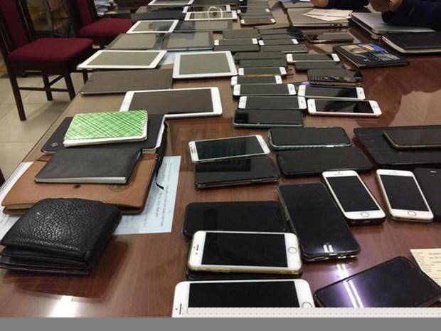 Tang vật của vụ việc. (Ảnh: PV/Vietnam+)