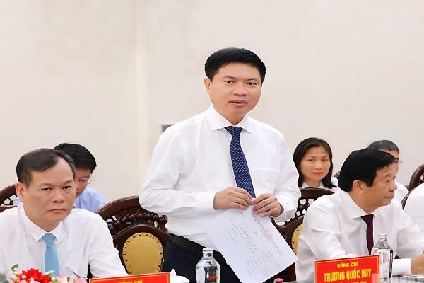 Bí thư Tỉnh ủy Ninh Bình, ông Trương Quốc Huy phát biểu tại buổi làm việc.
