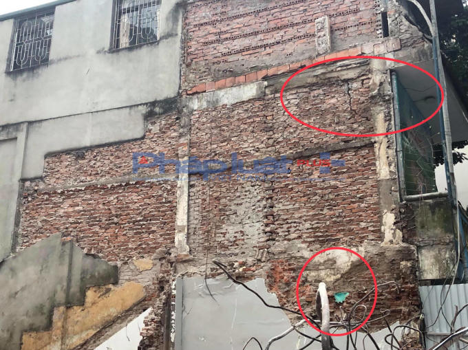 Nhiều vết nứt ở các tầng của trường mầm non