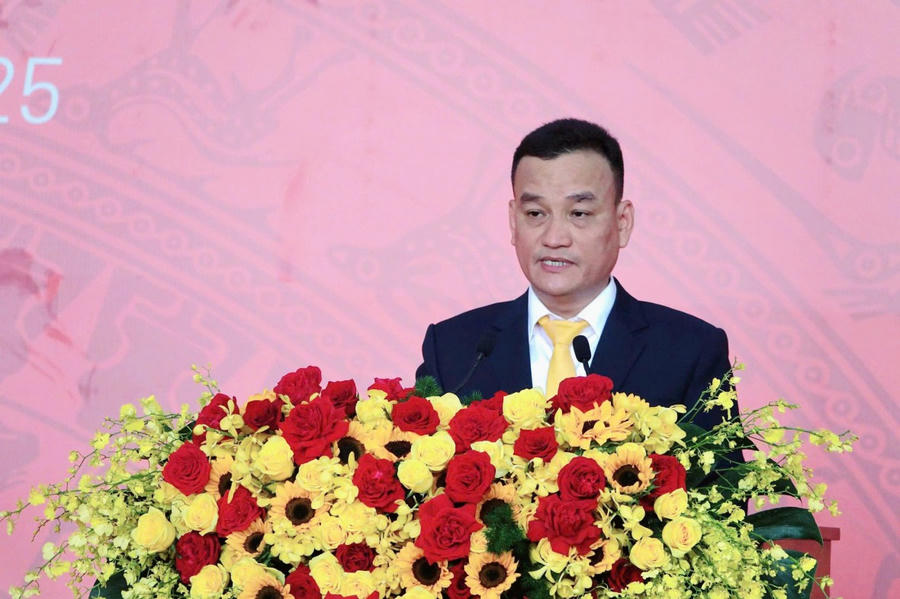 Ông Bùi Thành Trung - Chủ tịch Sun Group Vùng miền Nam phát biểu tại buổi lễ