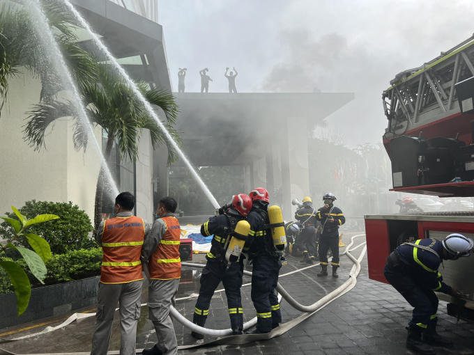 Diễn tập chữa cháy và cứu nạn tại khách sạn có đoàn khách quốc tế lưu trú trong kỳ SEA Games 31