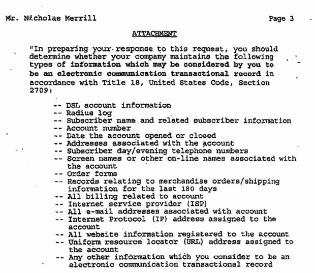 Yahoo &ndash; h&atilde;ng c&ocirc;ng nghệ đầu ti&ecirc;n c&ocirc;ng khai một thư y&ecirc;u cầu cung cấp th&ocirc;ng tin của FBI.