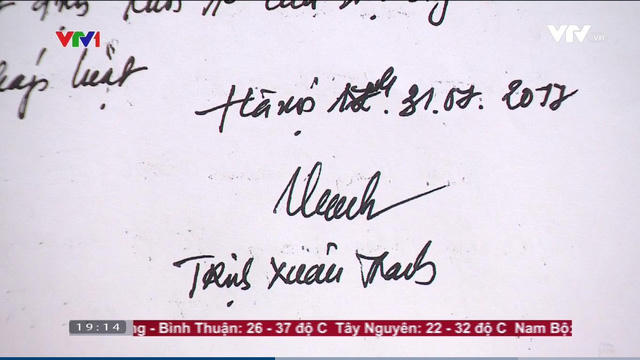 Đơn tự thú của Trịnh Xuân Thanh (Ảnh chụp từ màn hình)