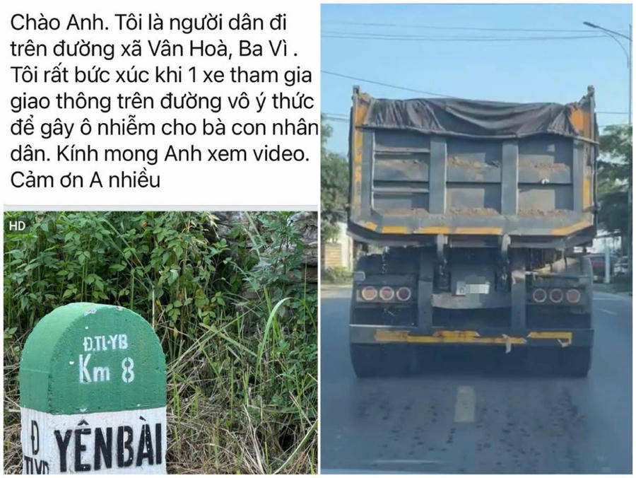 Nội dung tin báo của người dân.