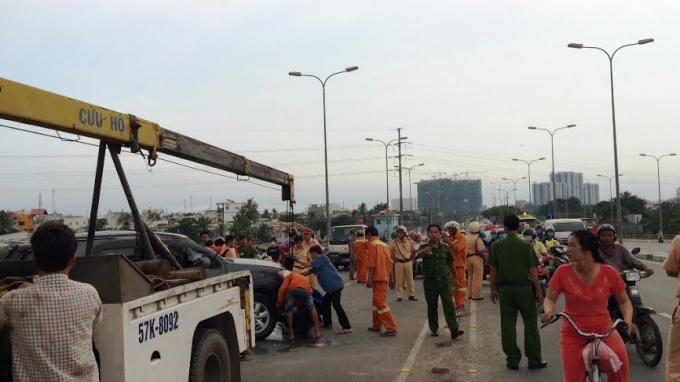Hiện trường vụ tai nạn.