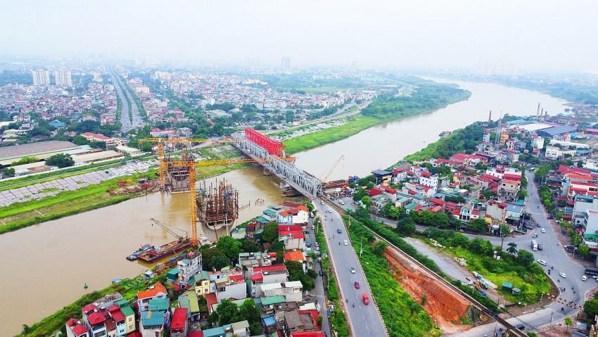 Dự án Cầu Đuống mới nhìn từ trên cao.