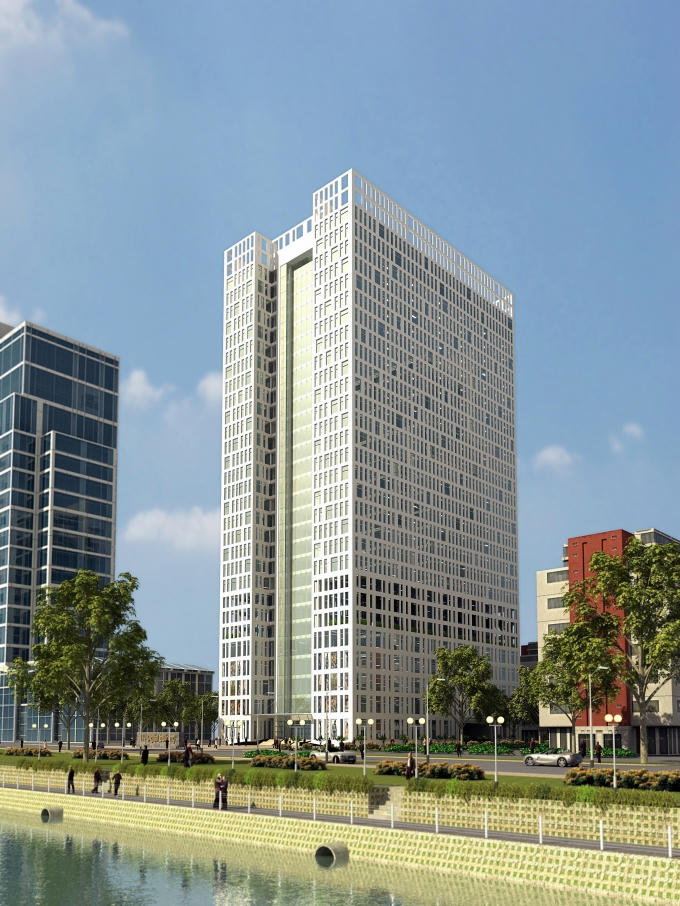 Phối cảnh dự án Twin Towers tại địa chỉ 1152 - 1154 Đường Láng, hiện đang nợ hơn 13 tỷ tiền thuê đất.